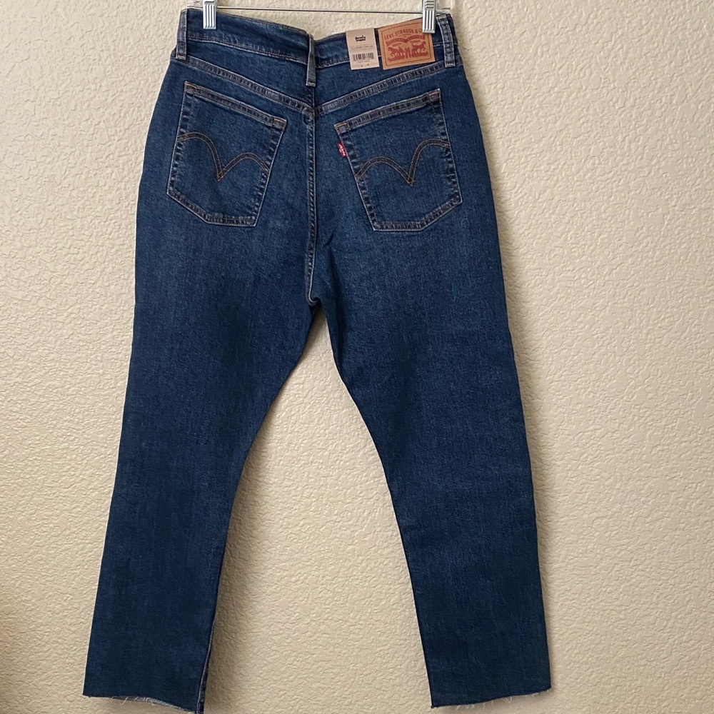 Levi's wedgie straight Distressed Dark Blue Jeans - Picture 5 of 5
